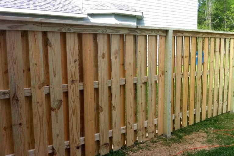 Wood fence installation